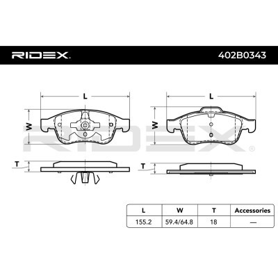 Klocki hamulcowe RIDEX 402B0343 402B0343 - foto 5