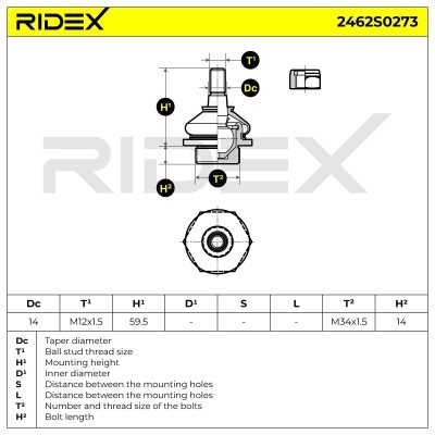 Sworzeń wahacza RIDEX 2462S0273 2462S0273 - foto 8
