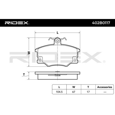 Klocki hamulcowe RIDEX 402B0117 402B0117 - foto 3