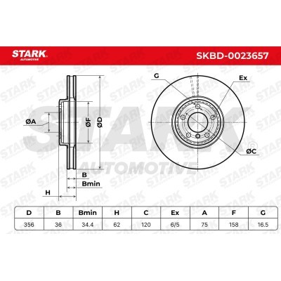 Tarcza hamulcowa Stark SKBD-0023657 SKBD-0023657 - foto 6