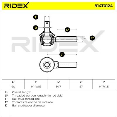 Końcówka drążka kierowniczego RIDEX 914T0124 914T0124 - foto 6