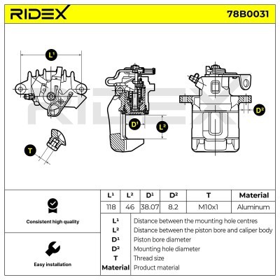Zacisk Hamulcowy RIDEX 78B0031 78B0031 - foto 4