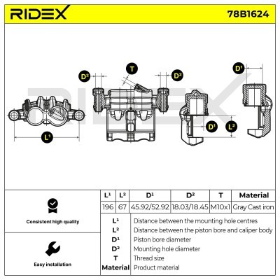 Zacisk Hamulcowy RIDEX 78B1624 78B1624 - foto 6