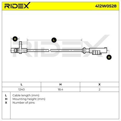 Czujnik ABS RIDEX 412W0528 412W0528 - foto 6