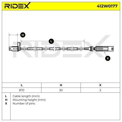 Czujnik ABS RIDEX 412W0177 412W0177 - foto 6