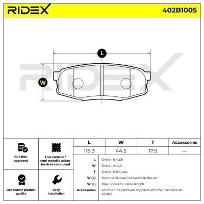 Klocki hamulcowe RIDEX 402B1005 402B1005 - foto 7