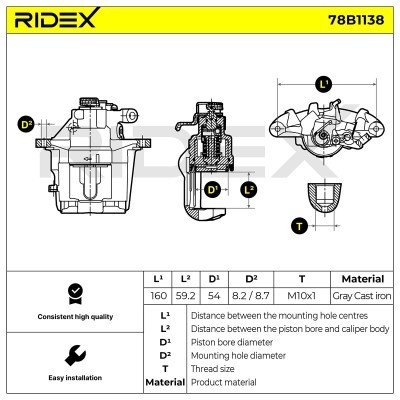 Zacisk Hamulcowy RIDEX 78B1138 78B1138 - foto 6