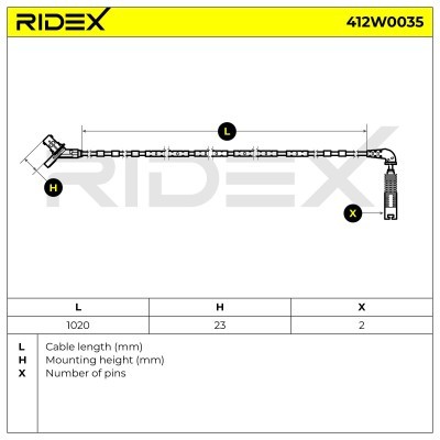 Czujnik ABS RIDEX 412W0035 412W0035 - foto 6