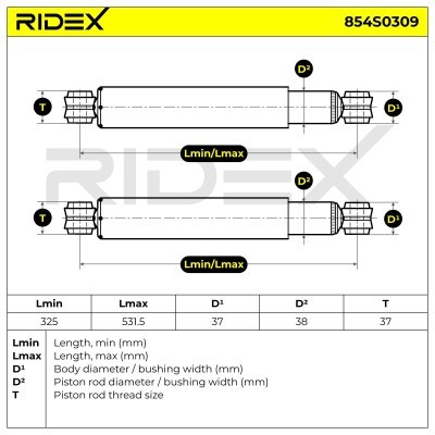 Amortyzator RIDEX 854S0309 854S0309 - foto 7
