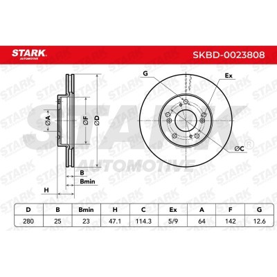Tarcza hamulcowa Stark SKBD-0023808 SKBD-0023808 - foto 2