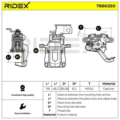 Zacisk Hamulcowy RIDEX 78B0250 78B0250 - foto 7