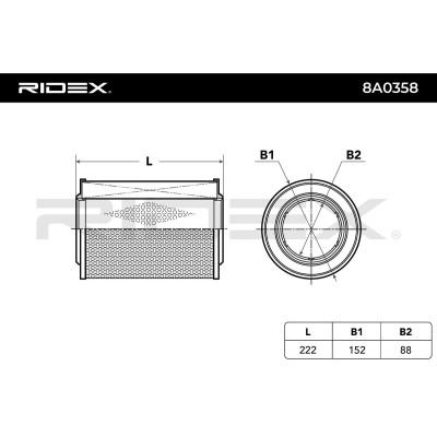 Filtr Powietrza RIDEX 8A0358 8A0358 - foto 4