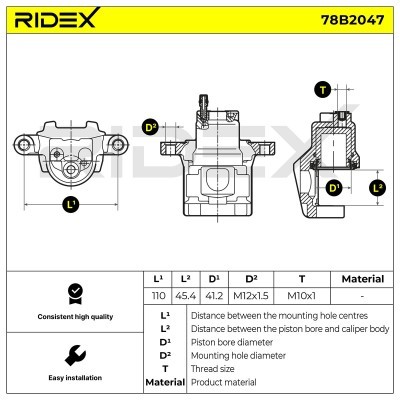 Zacisk Hamulcowy RIDEX 78B2047 78B2047 - foto 3