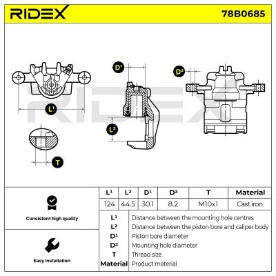 Zacisk Hamulcowy RIDEX 78B0685 78B0685 - foto 5