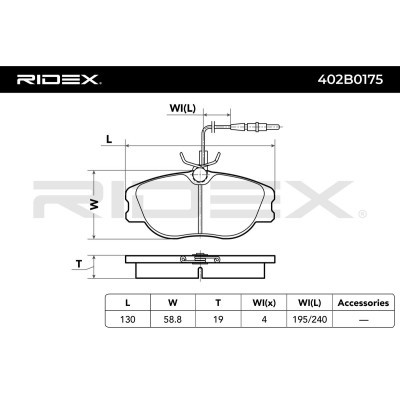 Klocki hamulcowe RIDEX 402B0175 402B0175 - foto 3