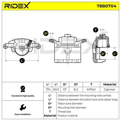 Zacisk Hamulcowy RIDEX 78B0704 78B0704 - foto 3