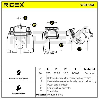 Zacisk Hamulcowy RIDEX 78B1061 78B1061 - foto 5