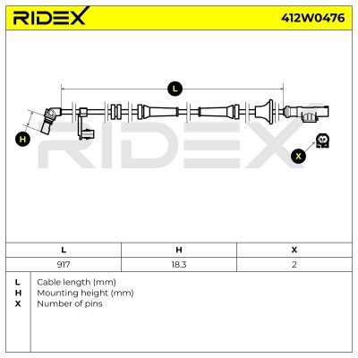 Czujnik ABS RIDEX 412W0476 412W0476 - foto 6