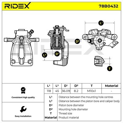 Zacisk Hamulcowy RIDEX 78B0432 78B0432 - foto 5