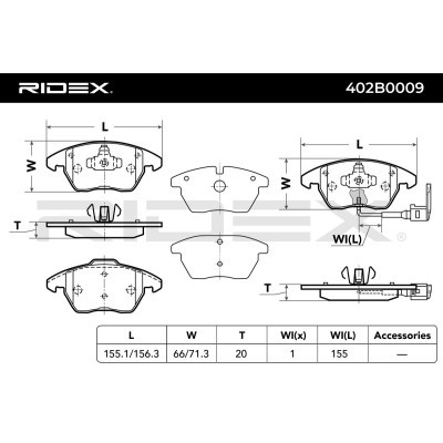 Klocki hamulcowe RIDEX 402B0009 402B0009 - foto 2