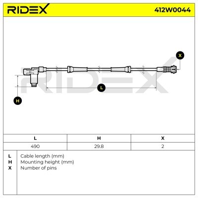 Czujnik ABS RIDEX 412W0044 412W0044 - foto 7