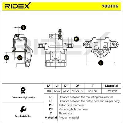 Zacisk Hamulcowy RIDEX 78B1116 78B1116 - foto 6