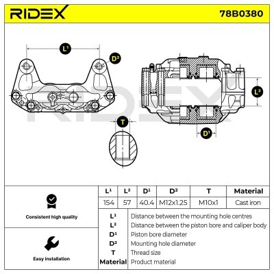 Zacisk Hamulcowy RIDEX 78B0380 78B0380 - foto 7