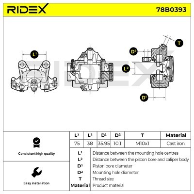 Zacisk Hamulcowy RIDEX 78B0393 78B0393 - foto 4