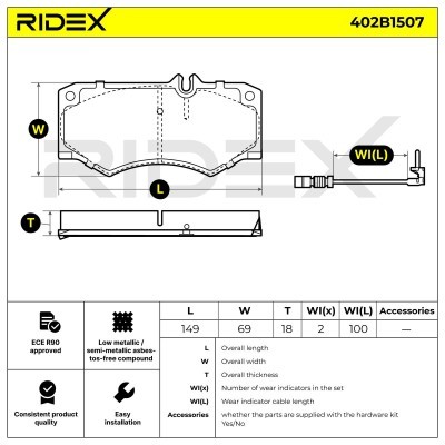 Klocki hamulcowe RIDEX 402B1507 402B1507 - foto 6