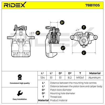 Zacisk Hamulcowy RIDEX 78B1105 78B1105 - foto 5