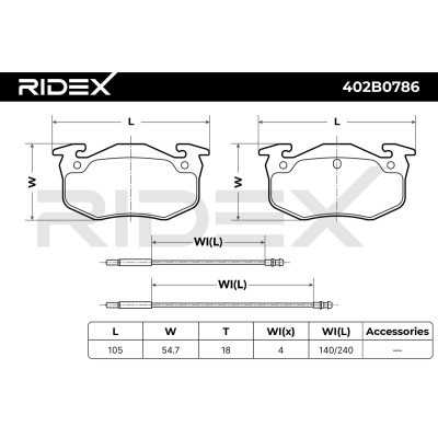 Klocki hamulcowe RIDEX 402B0786 402B0786 - foto 3