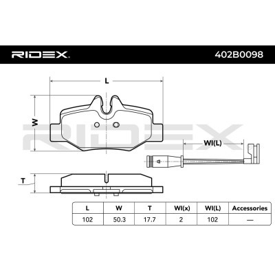 Klocki hamulcowe RIDEX 402B0098 402B0098 - foto 3