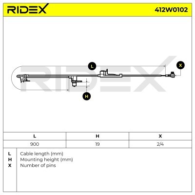 Czujnik ABS RIDEX 412W0102 412W0102 - foto 4