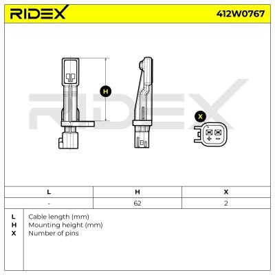 Czujnik ABS RIDEX 412W0767 412W0767 - foto 6