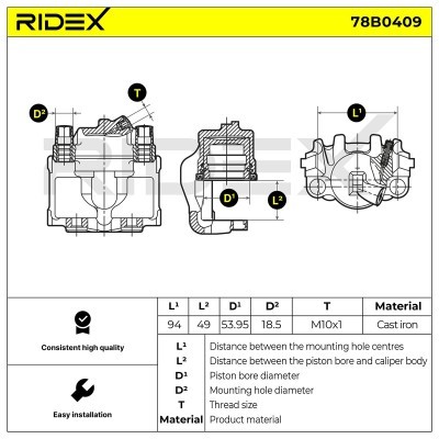 Zacisk Hamulcowy RIDEX 78B0409 78B0409 - foto 6