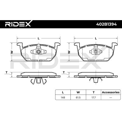 Klocki hamulcowe RIDEX 402B1394 402B1394 - foto 6