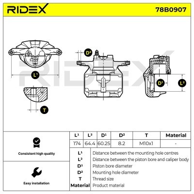 Zacisk Hamulcowy RIDEX 78B0907 78B0907 - foto 7