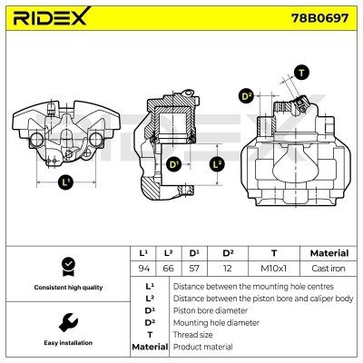 Zacisk Hamulcowy RIDEX 78B0697 78B0697 - foto 8