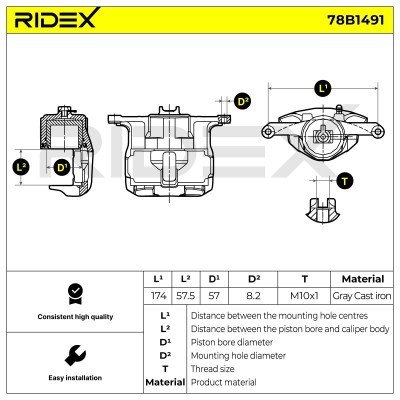 Zacisk Hamulcowy RIDEX 78B1491 78B1491 - foto 6