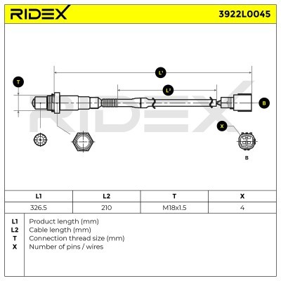 Sonda Lambda RIDEX 3922L0045 3922L0045 - foto 6