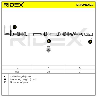 Czujnik ABS RIDEX 412W0244 412W0244 - foto 6