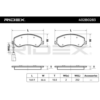 Klocki hamulcowe RIDEX 402B0283 402B0283 - foto 6