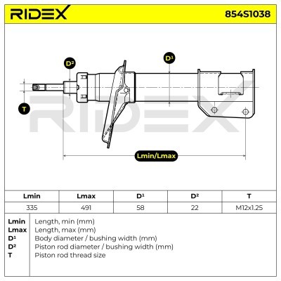 Amortyzator RIDEX 854S1038 854S1038 - foto 6