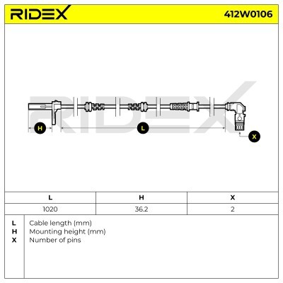 Czujnik ABS RIDEX 412W0106 412W0106 - foto 7