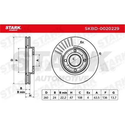 Tarcza hamulcowa Stark SKBD-0020229 SKBD-0020229 - foto 6