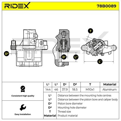 Zacisk Hamulcowy RIDEX 78B0089 78B0089 - foto 2
