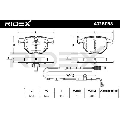 Klocki hamulcowe RIDEX 402B1198 402B1198 - foto 7