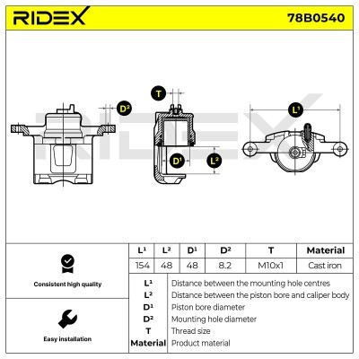 Zacisk Hamulcowy RIDEX 78B0540 78B0540 - foto 6