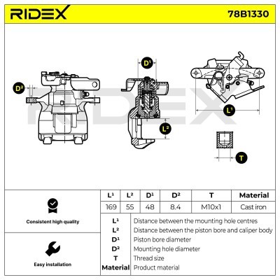 Zacisk Hamulcowy RIDEX 78B1330 78B1330 - foto 7