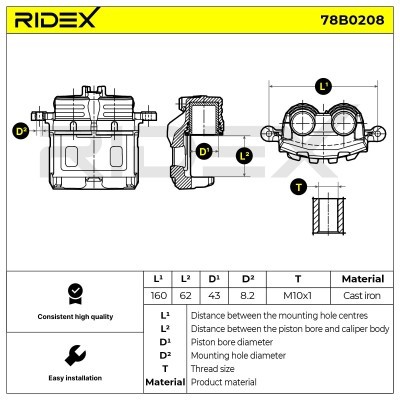 Zacisk Hamulcowy RIDEX 78B0208 78B0208 - foto 7